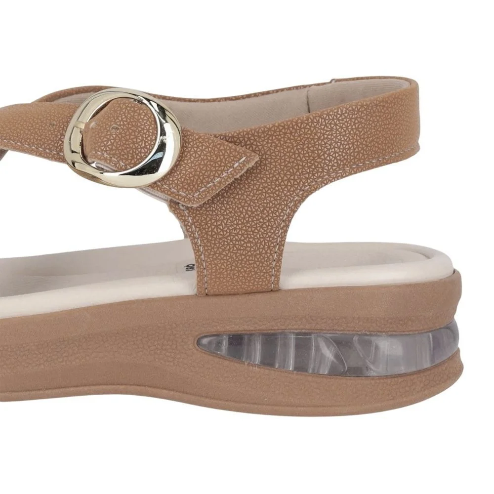 Sandália Piccadilly SoftStep Salto Anabela Médio Feminina Marrom 4