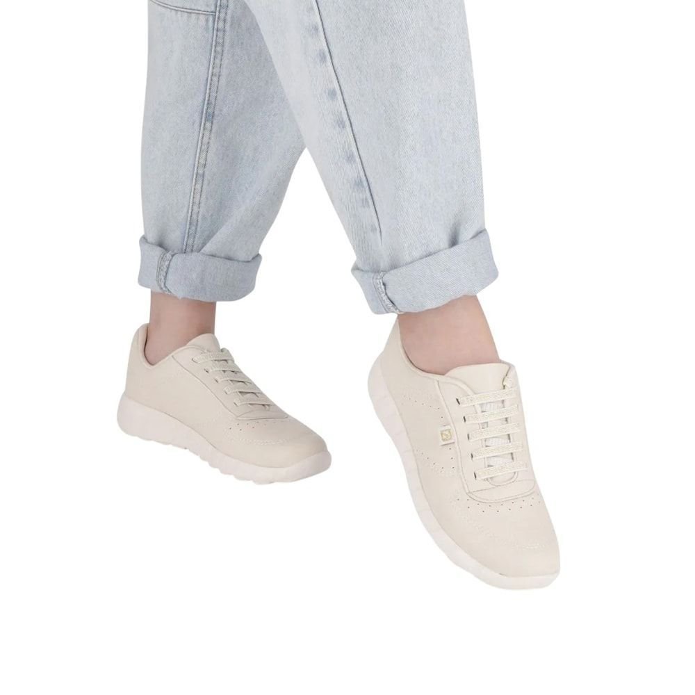 Tênis Piccadilly Fabi Rasteira Feminino Bege 4