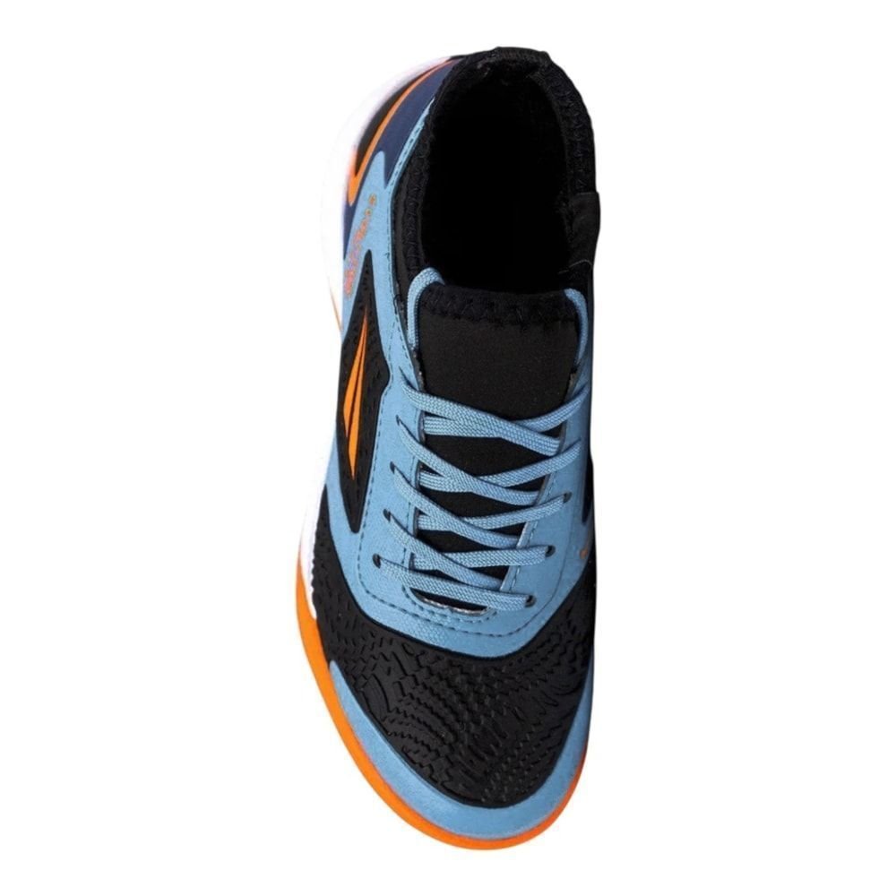 Chuteira Futsal Penalty Evolution Player Locker Y-1 Infantil Preto/Azul 4