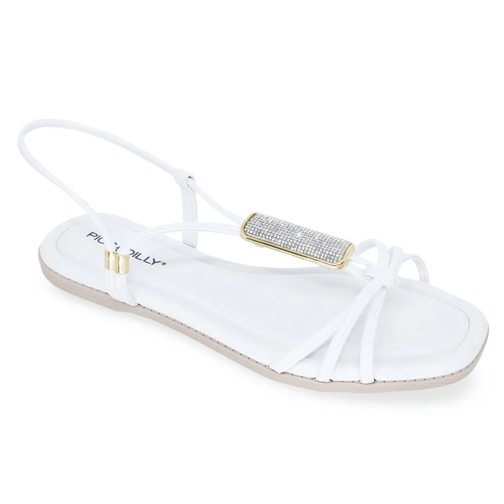 Sandália Rasteira Piccadilly Gabi Feminina Branco 2