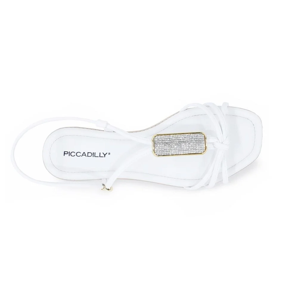 Sandália Rasteira Piccadilly Gabi Feminina Branco 4
