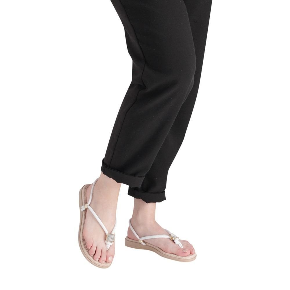 Sandália Rasteira Piccadilly Adla Feminina Branco 5