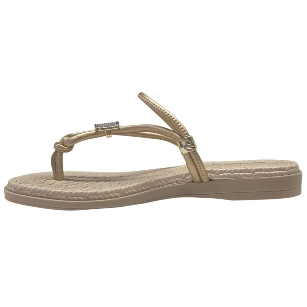 Sandália Rasteira Piccadilly Adla Feminina Dourado 2