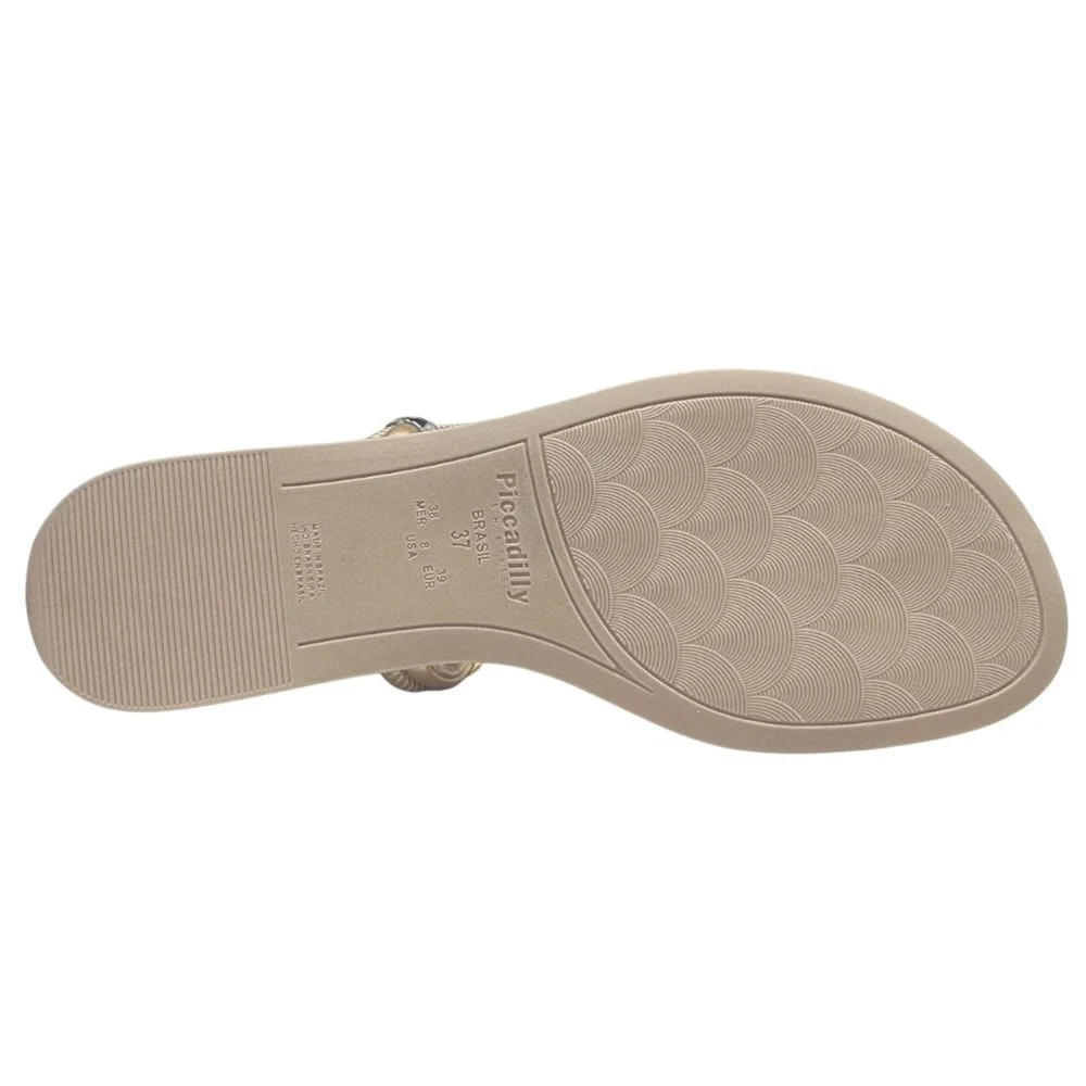 Sandália Rasteira Piccadilly Adla Feminina Dourado 5