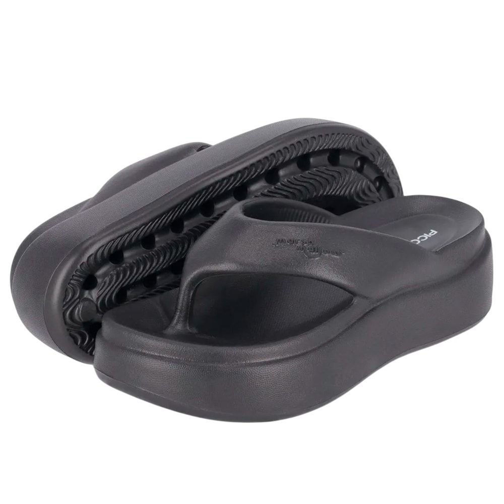Chinelo Plataforma Piccadilly Marshmallow Feminino Preto 2