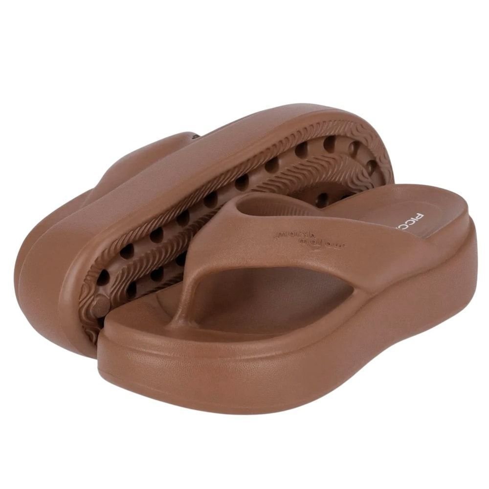 Chinelo Plataforma Piccadilly Marshmallow Feminino Marrom 2