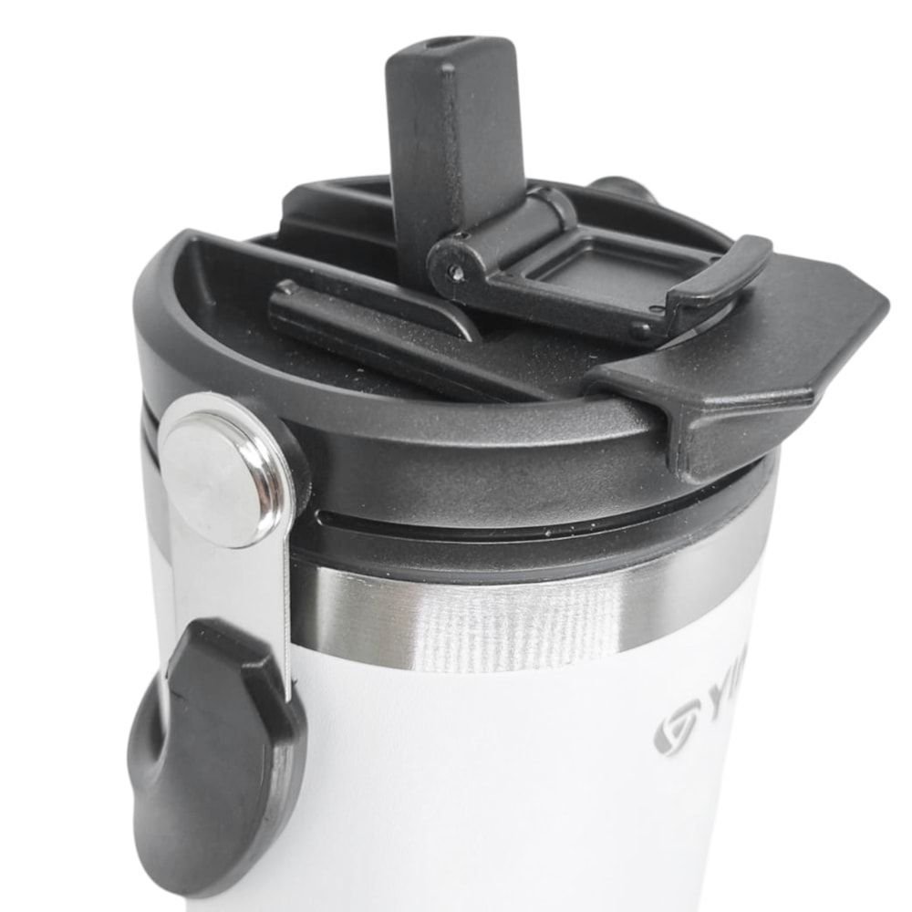 Copo Térmico Yins Handle Aço Inox 900ML Branco 5