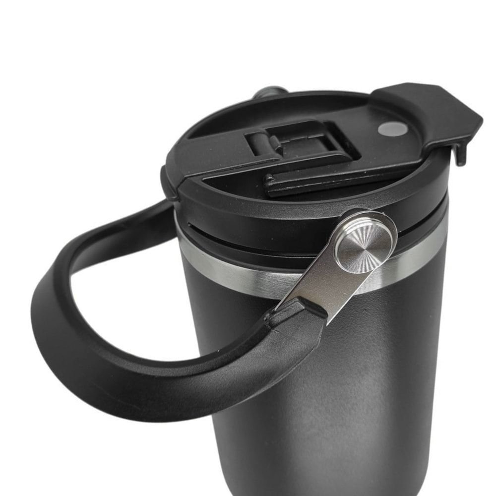Copo Térmico Yins Handle Aço Inox 900ML Preto 4