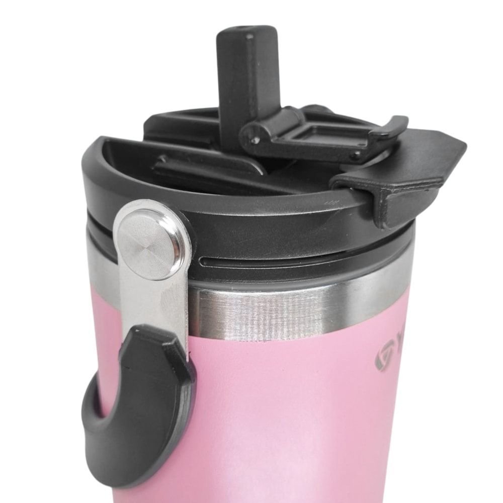 Copo Térmico Yins Handle Aço Inox 900ML Rosa 5