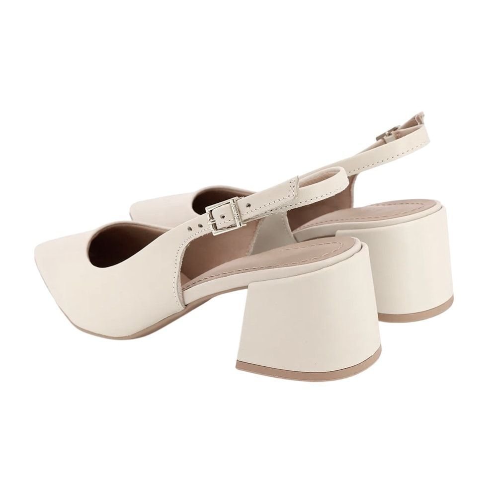 Sapato Slingback Usaflex Salto Médio Feminino Bege 3
