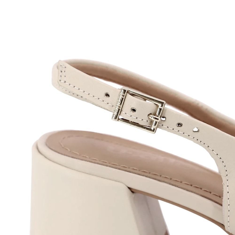 Sapato Slingback Usaflex Salto Médio Feminino Bege 4