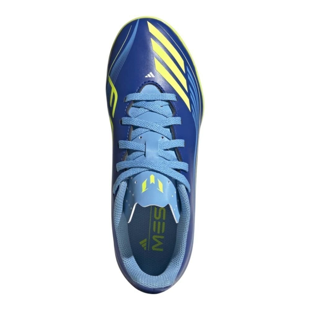 Chuteira Society Adidas F50 Messi Club Infantil Azul 4