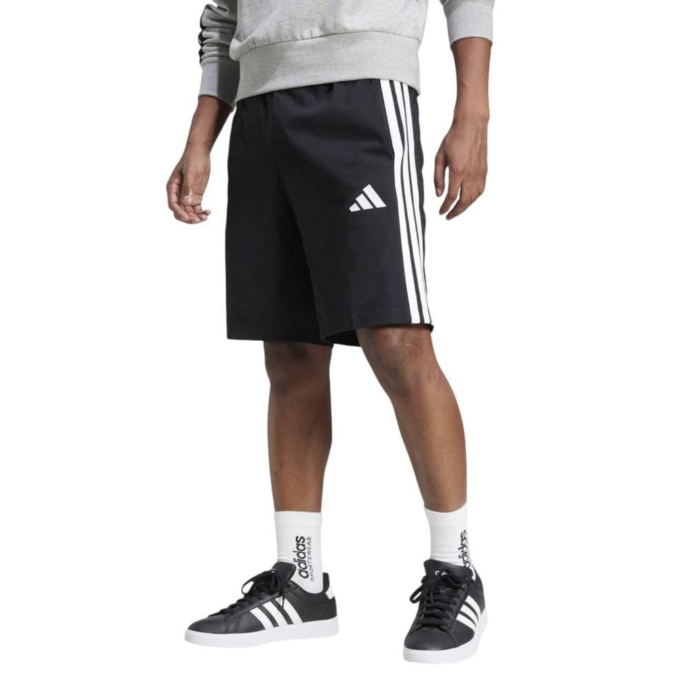 Bermuda Adidas Essentials 3 Stripes Masculina Preto 1