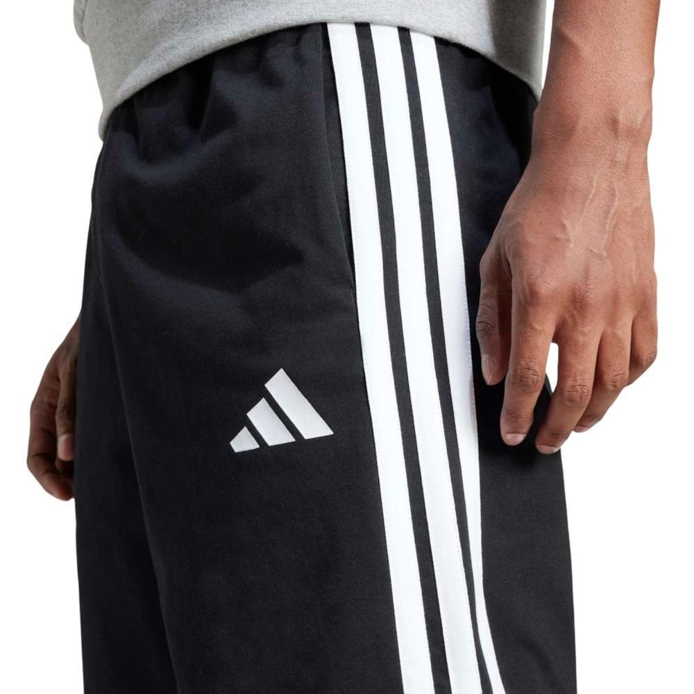 Bermuda Adidas Essentials 3 Stripes Masculina Preto 4
