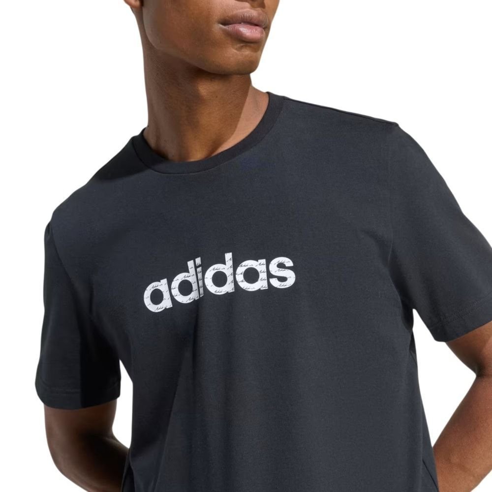Camiseta Adidas Essentials Big Logo Linear Single Masculina Preto 3