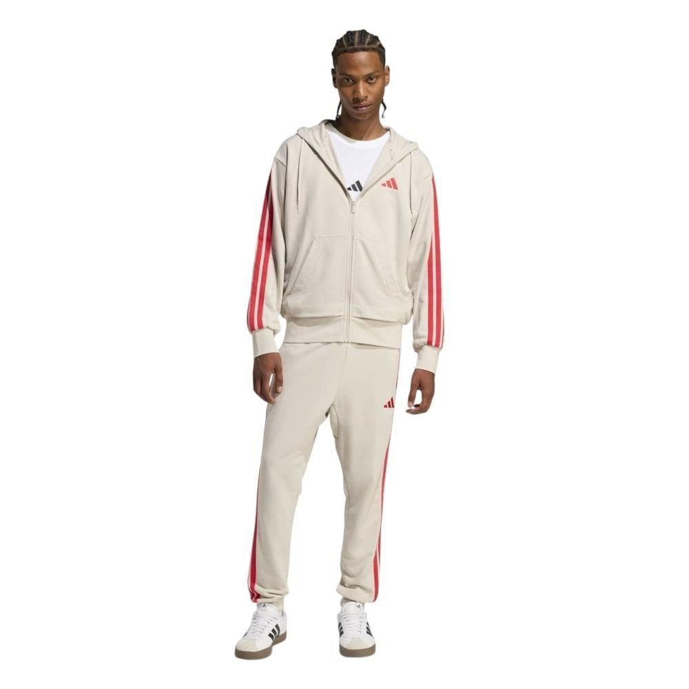 Jaqueta Adidas Essentials 3 Stripes Masculina Bege 3