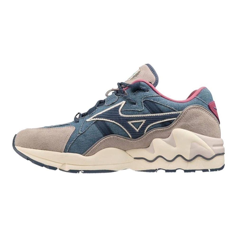 Tênis Mizuno Wave Rider 1 Nikka Pokka Unissex Azul/Bege 2