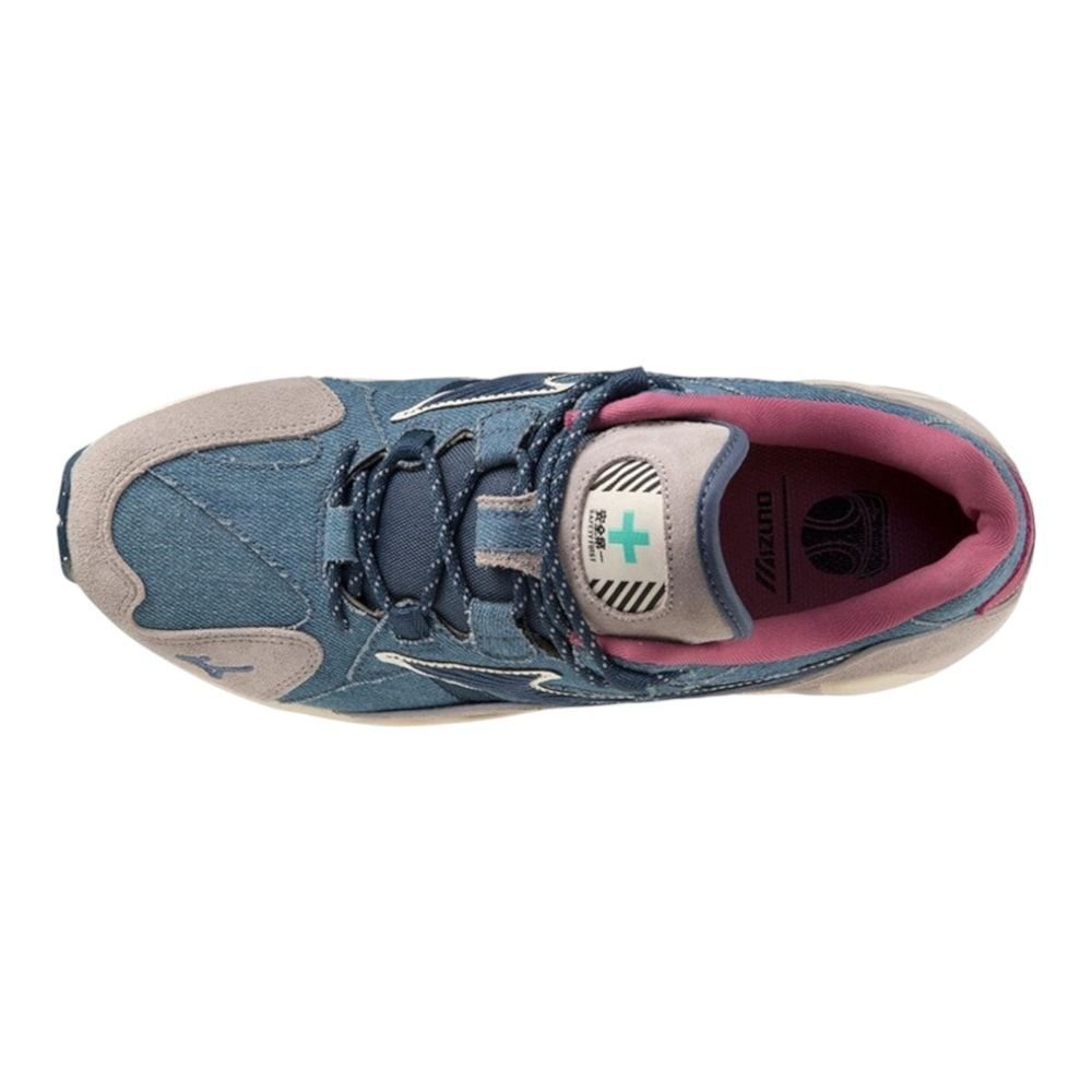 Tênis Mizuno Wave Rider 1 Nikka Pokka Unissex Azul/Bege 4