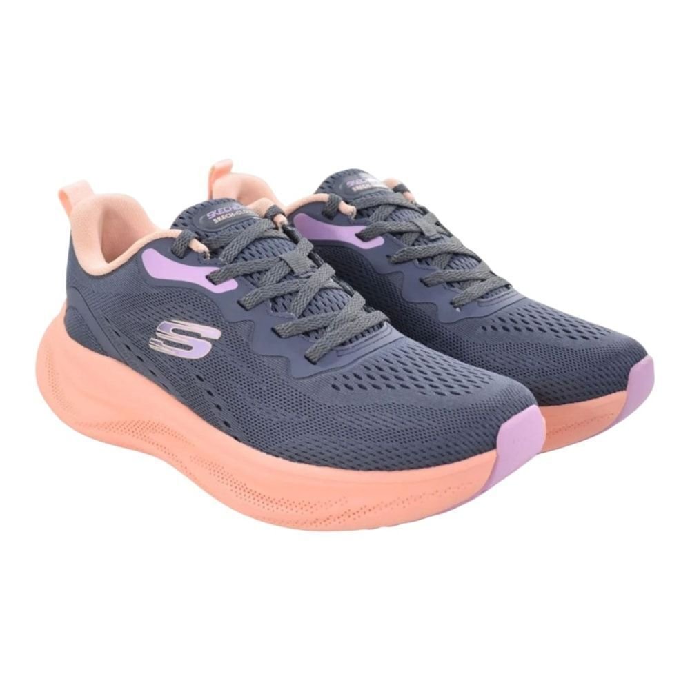 Tênis Skechers Skech Cloud Feminino Azul/Laranja 3