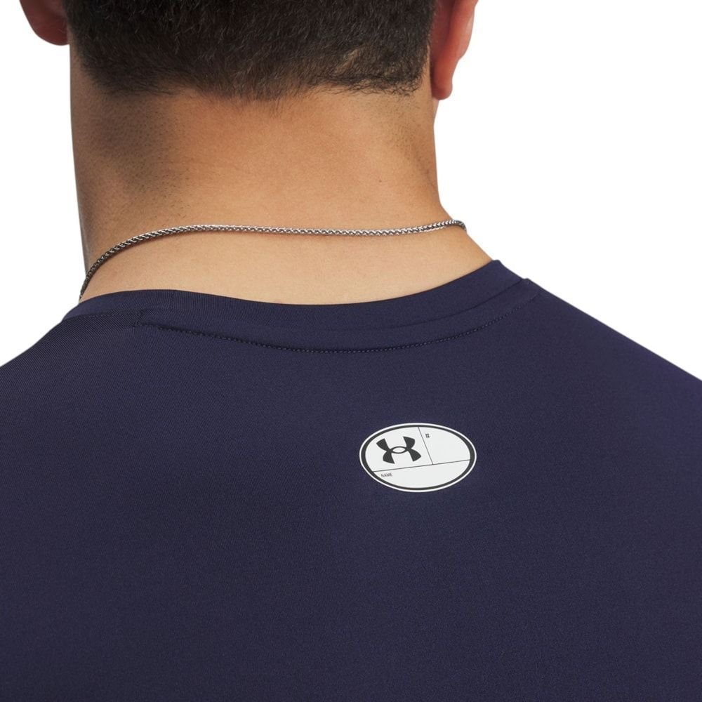 Camiseta de Compressão Under Armour Treino HG Masculino Azul Marinho 3