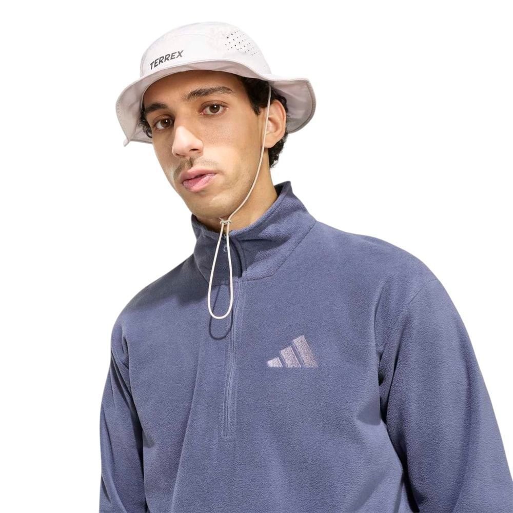 Jaqueta Adidas Fleece Terrex Multi Essentials Half Zip Masculina Azul 3