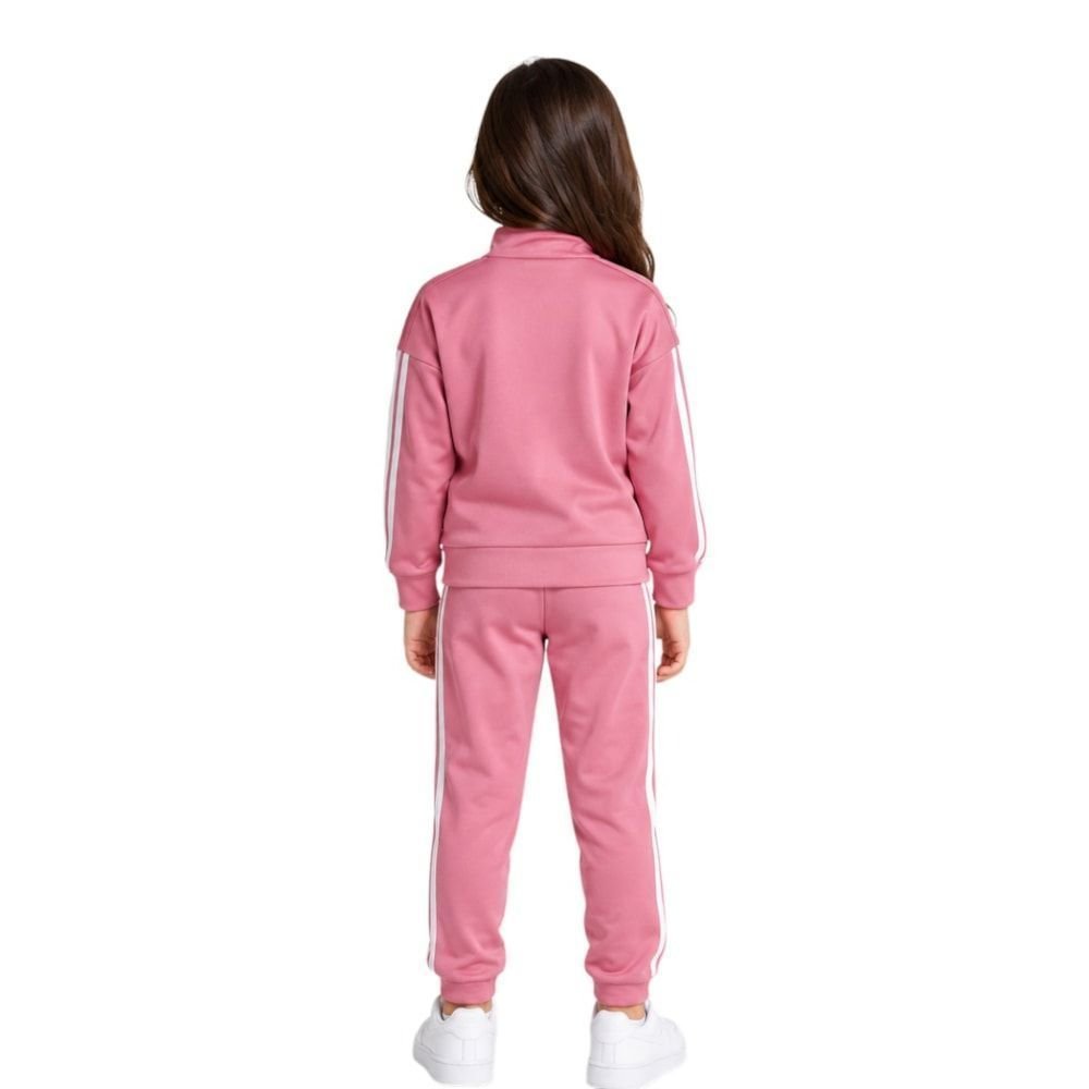 Agasalho Adidas Essentials 3 Listras Infantil Rosa 2