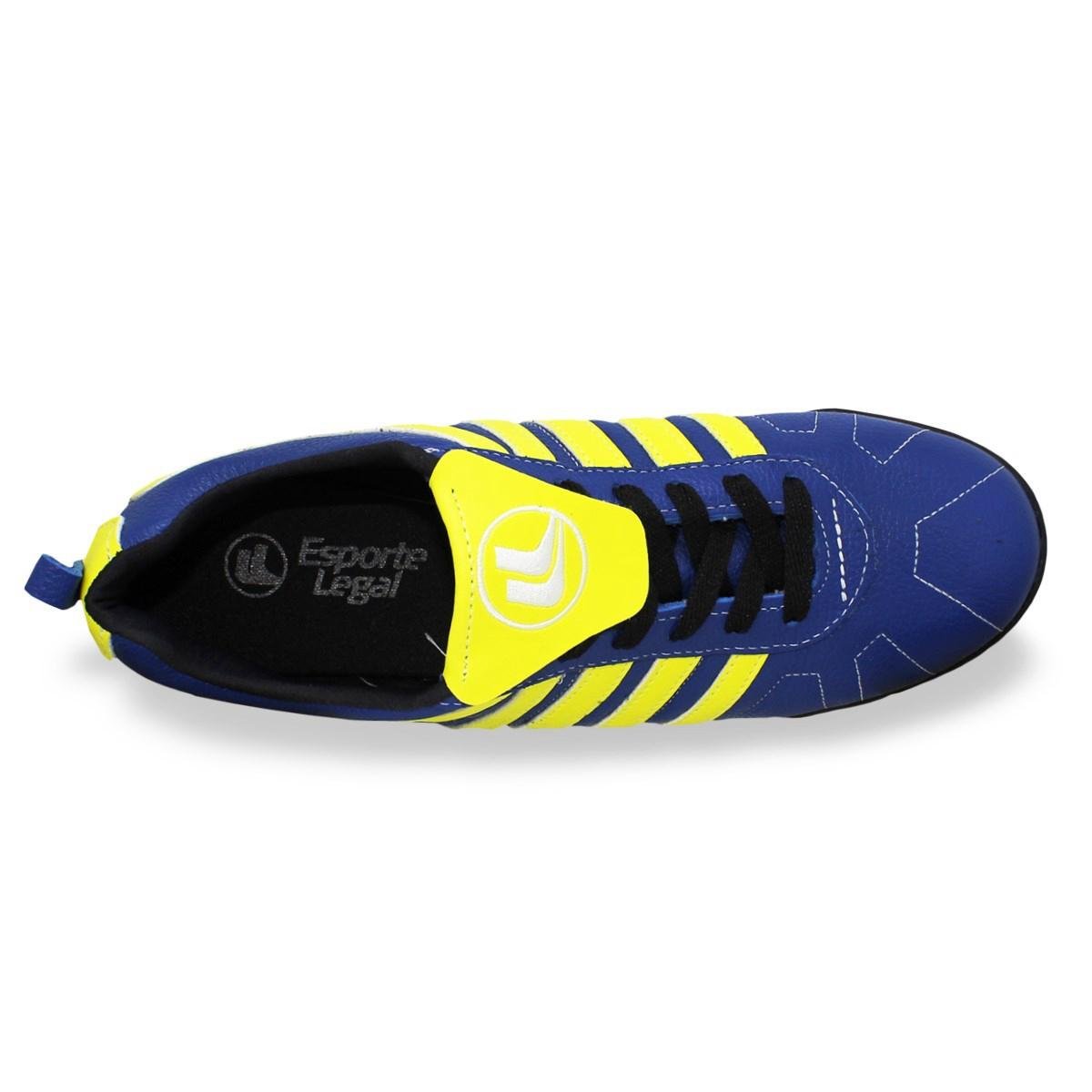 Chuteira Society Esporte Legal Vulcano Azul/Amarelo/Branco 4