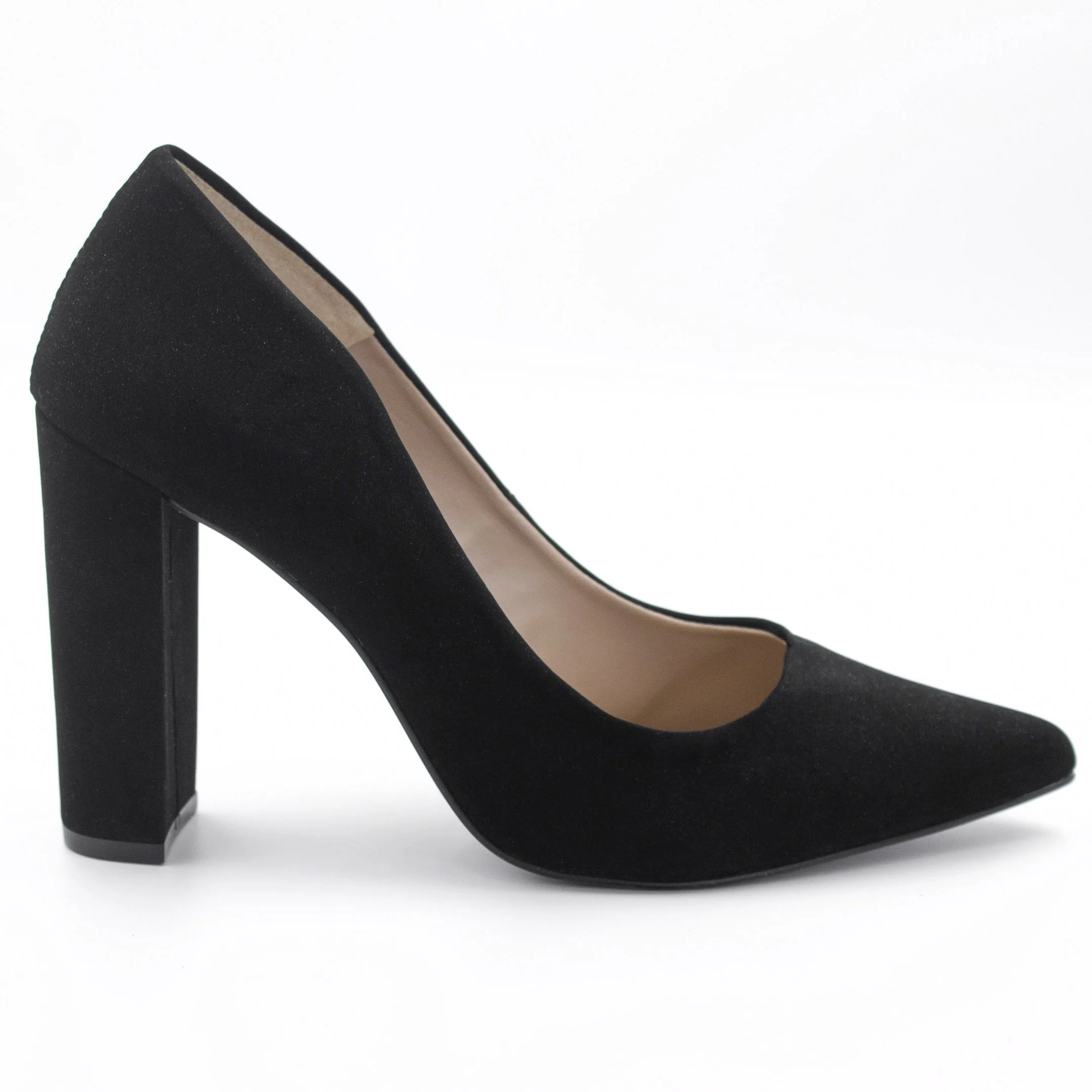 Scarpin Salto Grosso Jaine Preto Nobuck Preto 2