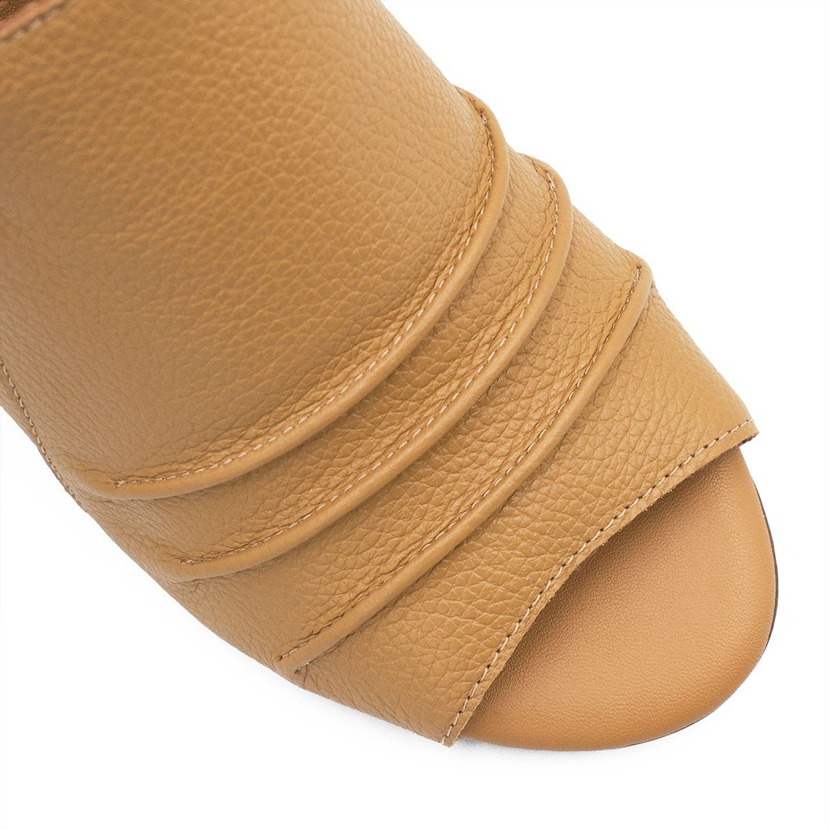 PeepBoot Salto Bloco Couro Pietra Preta Preto 5