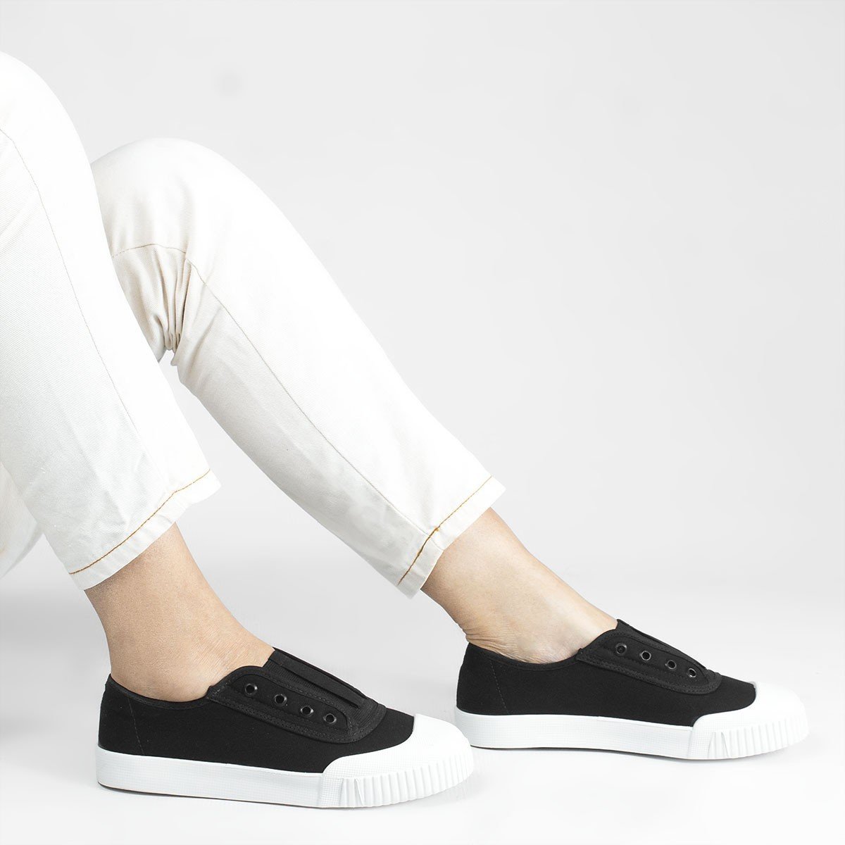 Tênis Lona Sem Cadarço Berenice Preto Preto 2