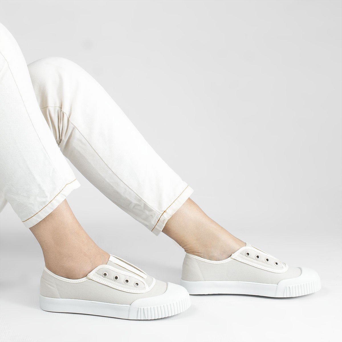 Tênis Lona Sem Cadarço Berenice Off White Branco 1