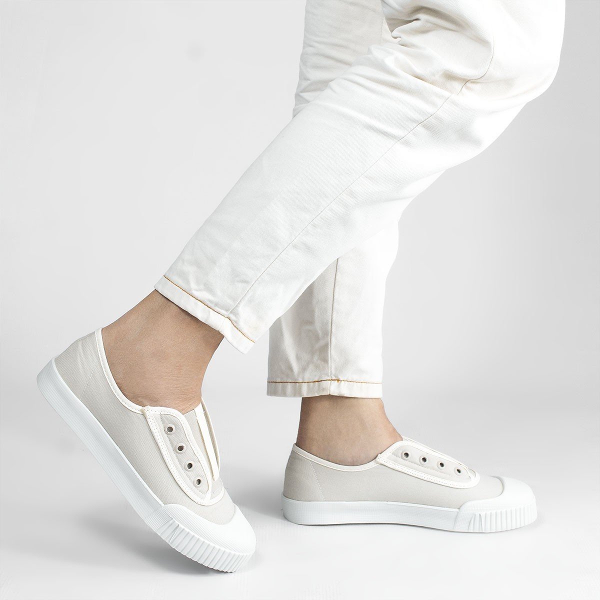 Tênis Lona Sem Cadarço Berenice Off White Branco 5