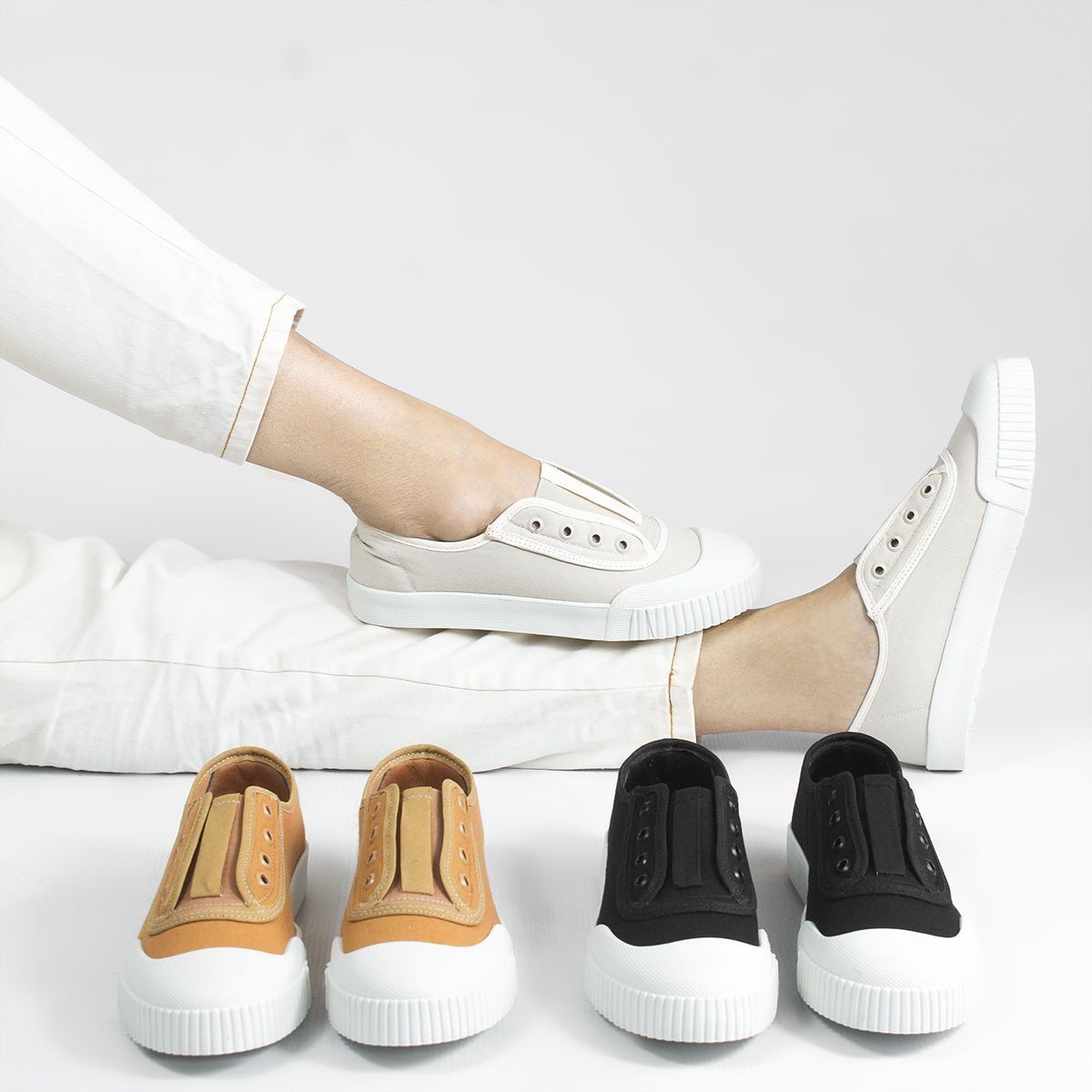 Tênis Lona Sem Cadarço Berenice Off White Branco 7