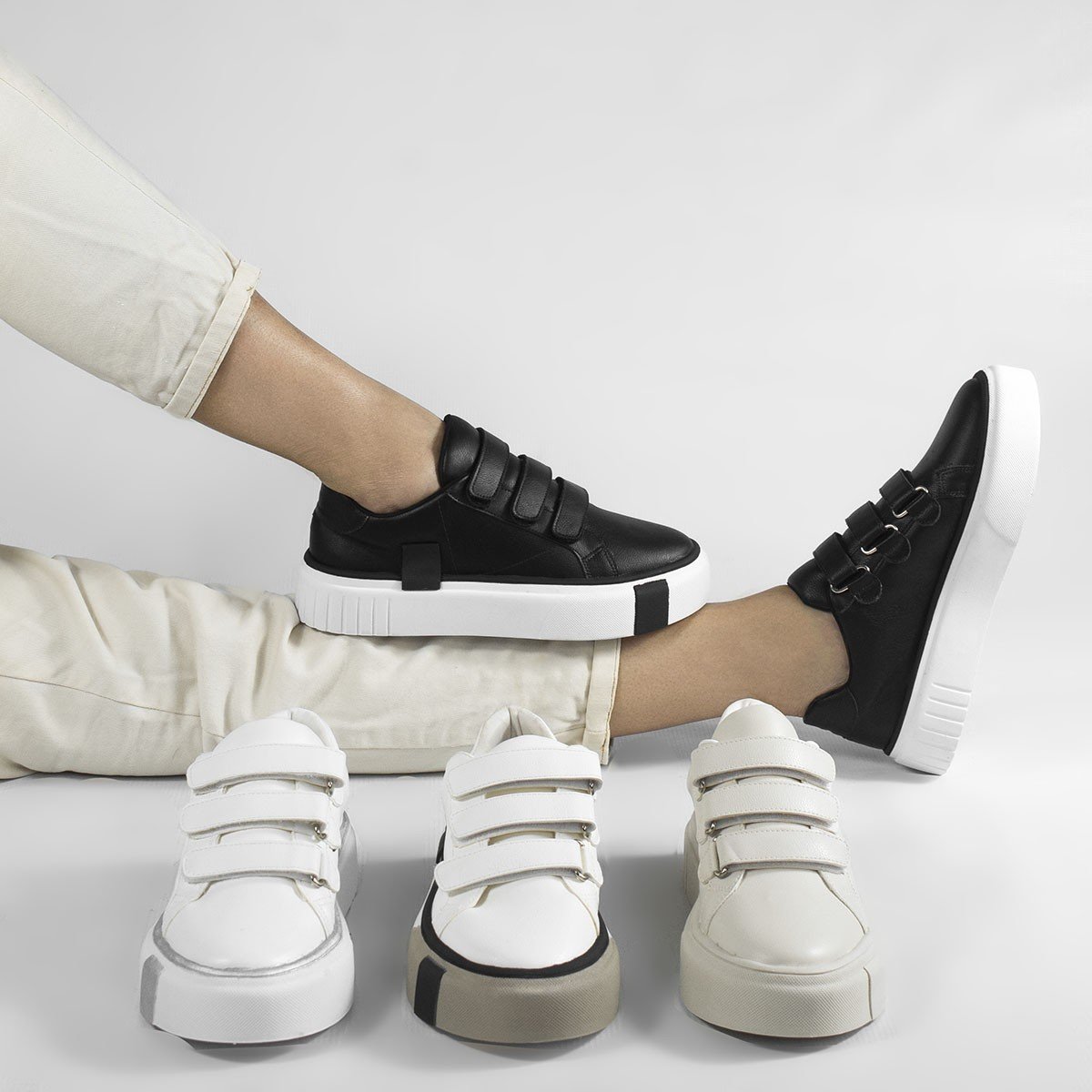 Tênis  Feminino Flatform Sola Alta Mary  Branco Branco 8