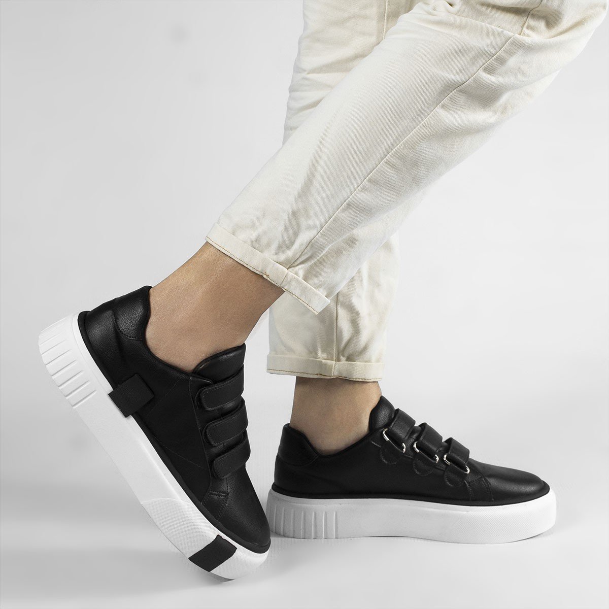 Tênis Zatta Feminino Sola Alta Mary Preto Preto 1