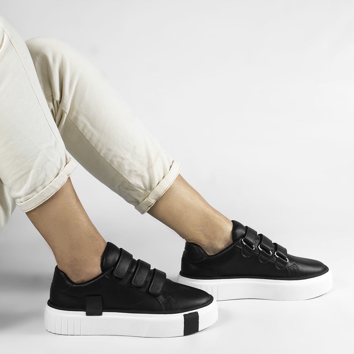 Tênis Zatta Feminino Sola Alta Mary  Preto Preto 7