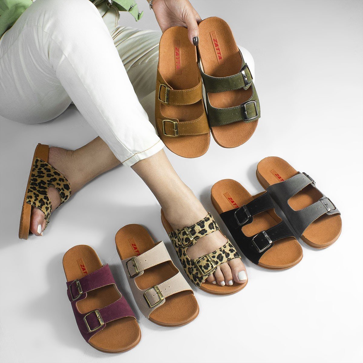 Papete Fivela Bianca Animal Print Bege 6