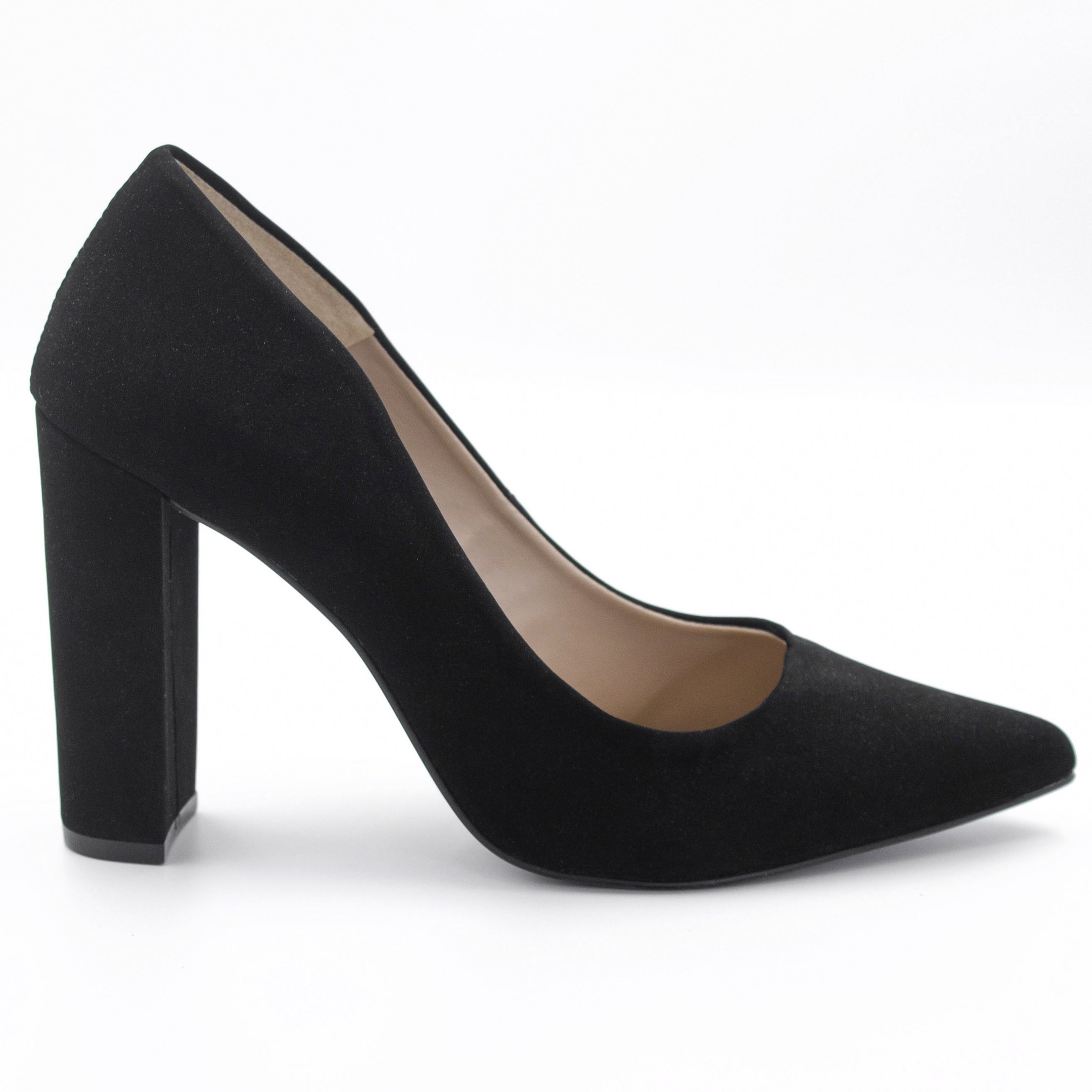 Scarpin Salto Grosso Jaine Preto Nobuck Preto 2