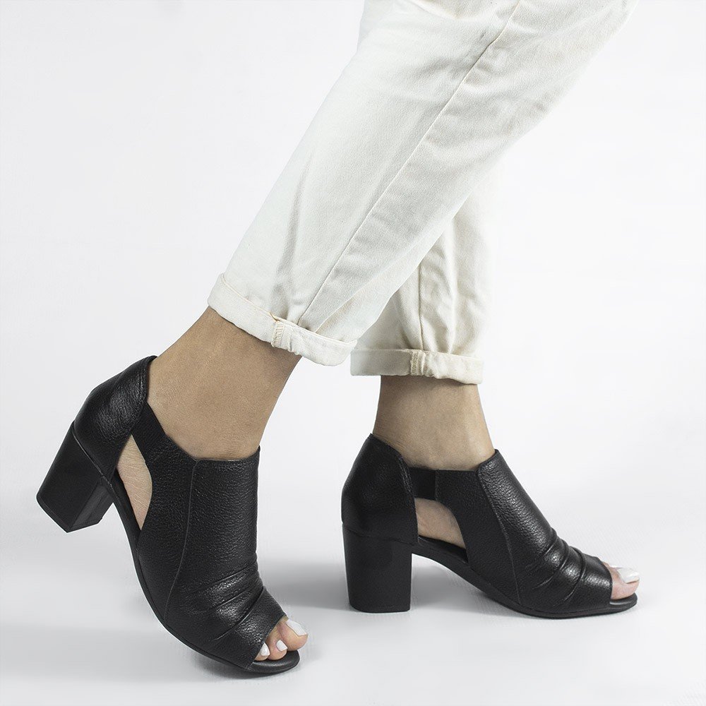 PeepBoot Zatta Salto Bloco Couro Pietra