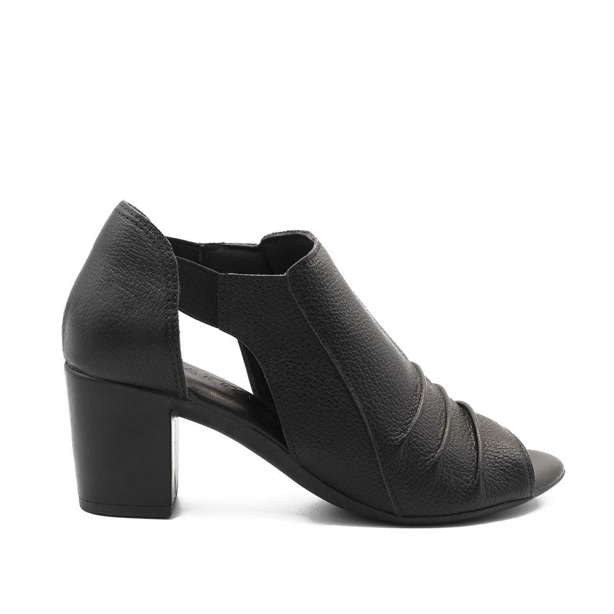 PeepBoot Zatta Salto Bloco Couro Pietra Preto 2