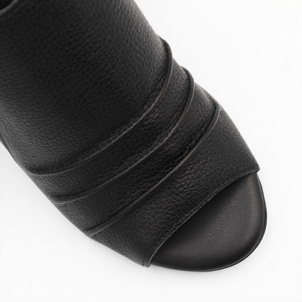 PeepBoot Zatta Salto Bloco Couro Pietra Preto 3