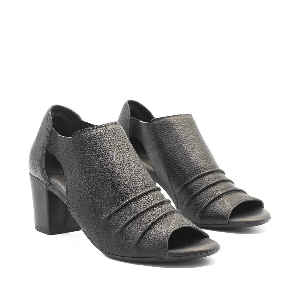 PeepBoot Zatta Salto Bloco Couro Pietra Preto 5