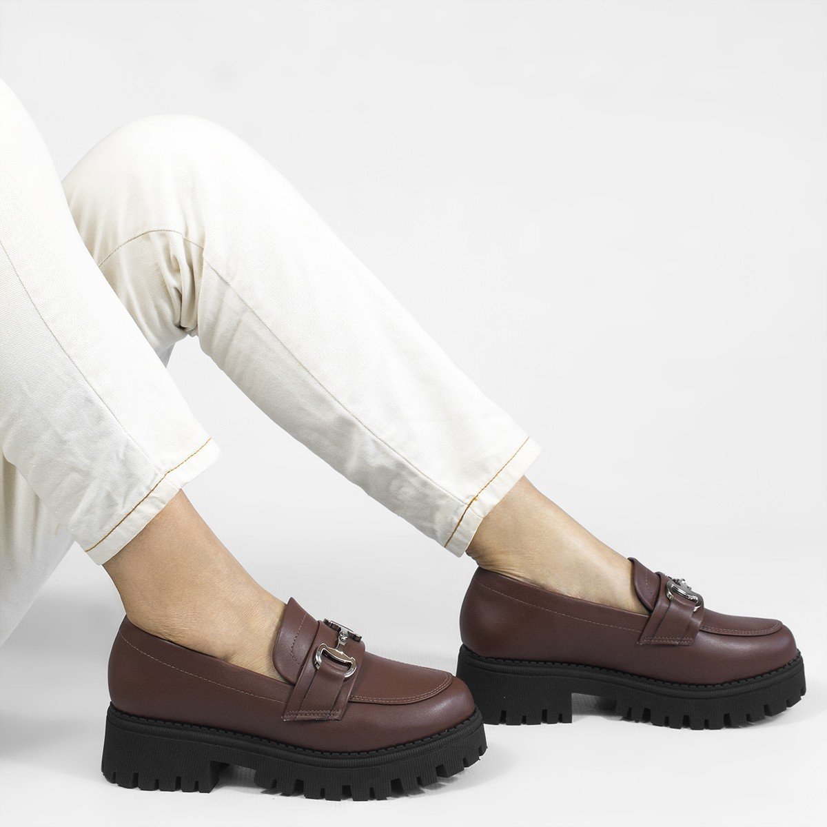 Mocassim Tratorado Sola Alta Amelia Marrom Marrom 5