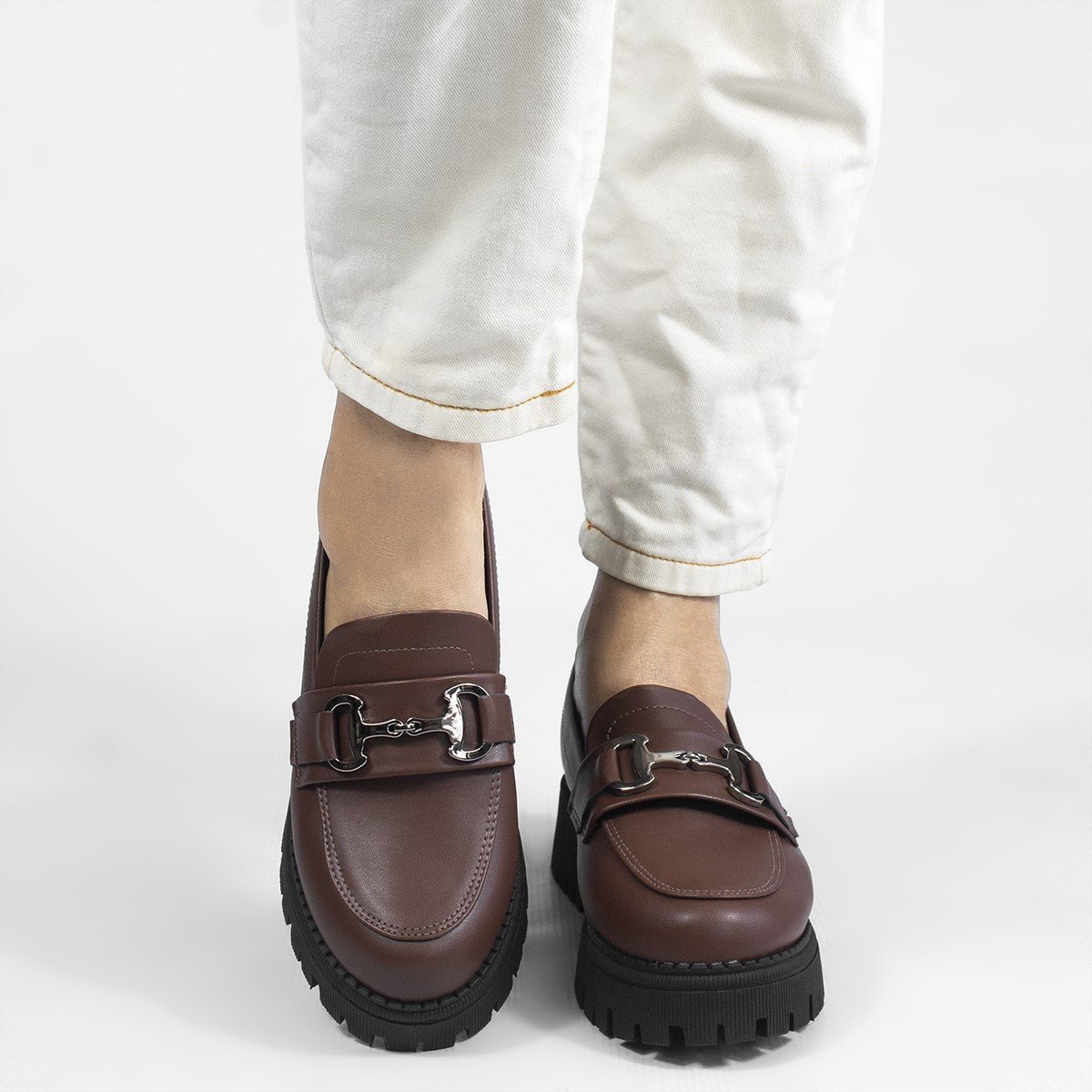 Mocassim Tratorado Sola Alta Amelia Marrom Marrom 9