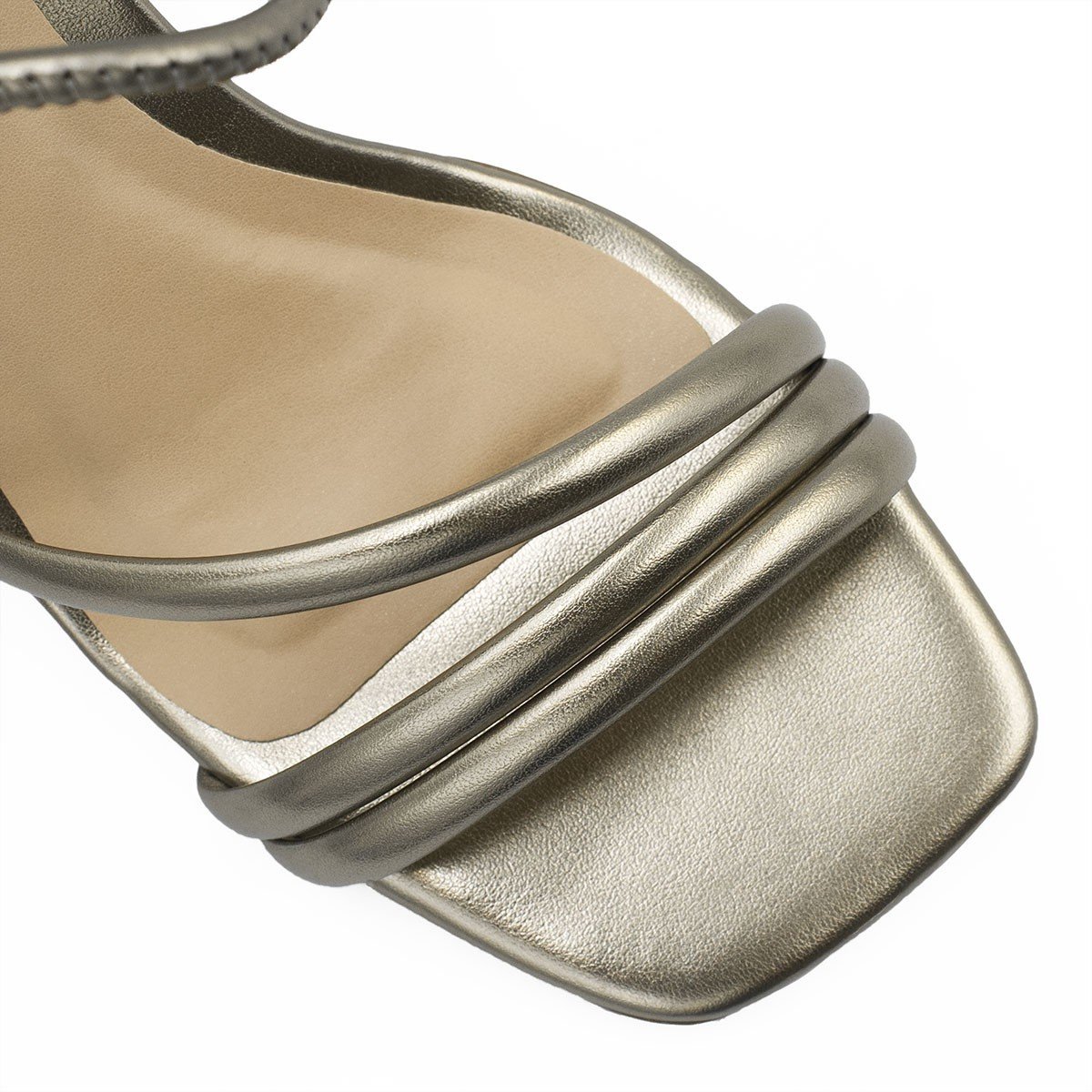 Sandália Salto Sextavado Bloco Margarida Prata Velho Prata 4