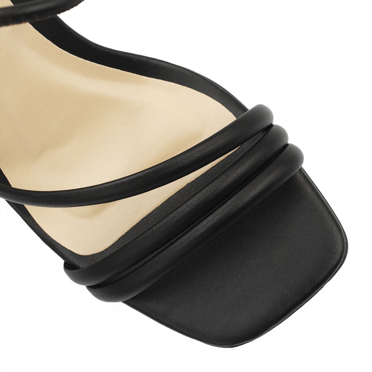 Sandália Salto Sextavado Bloco Margarida Preta Preto 3