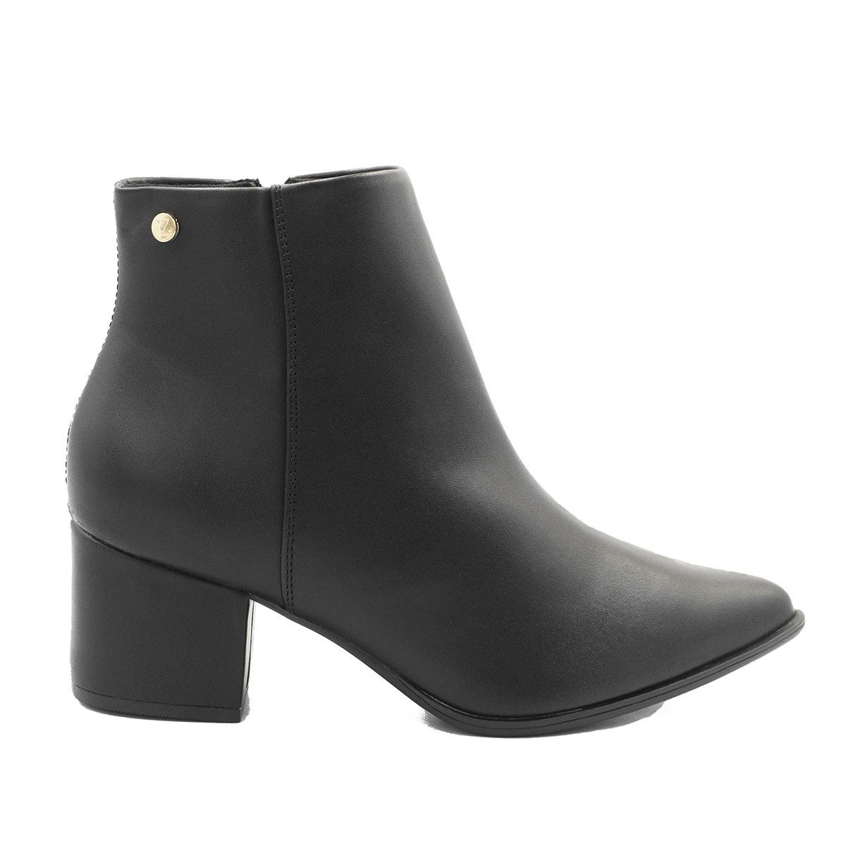 Bota Básica Salto Bloco Yasmin Preta Preto 2