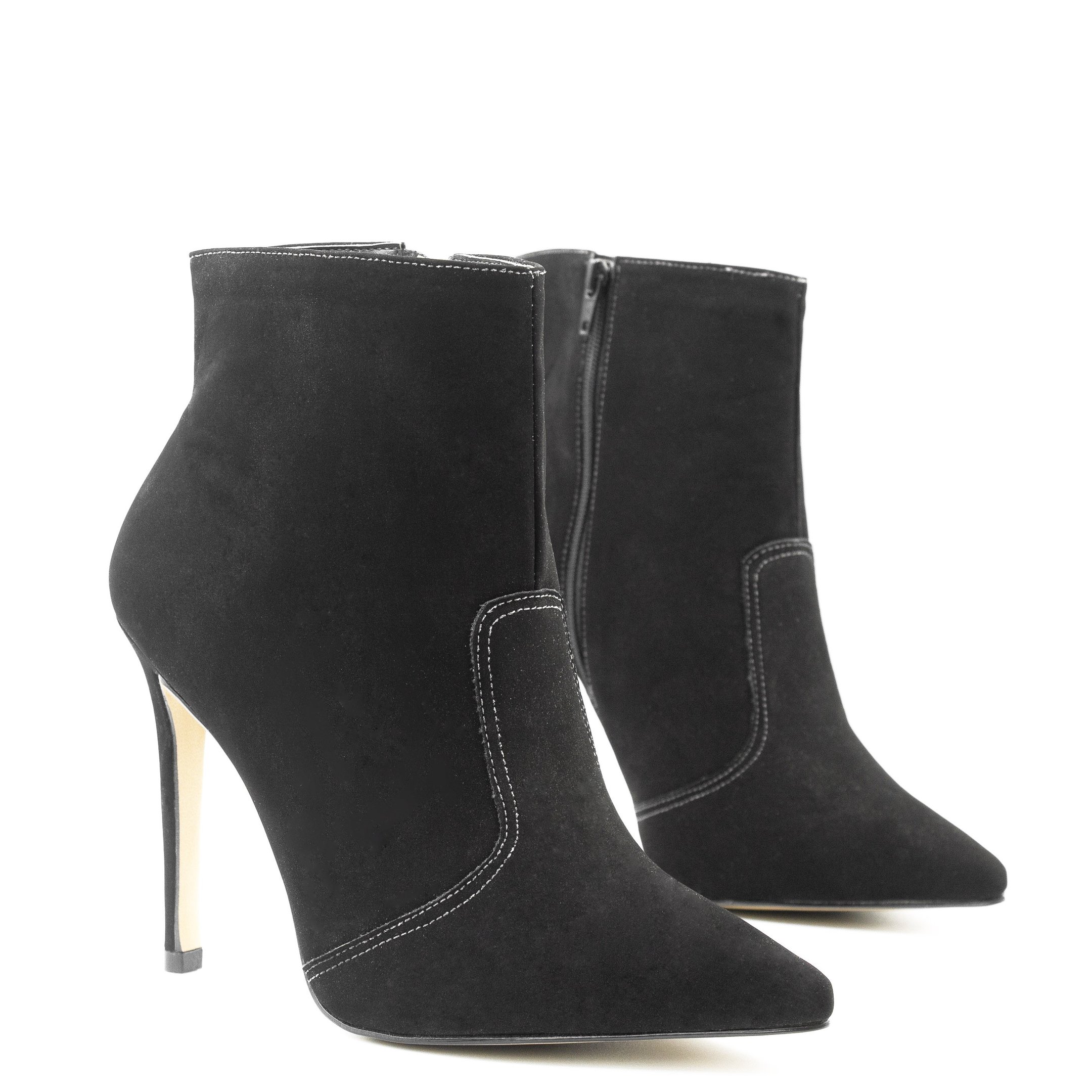 Bota Zatta Salto Alto Bico Fino Natália Nobuck Preto Preto 3