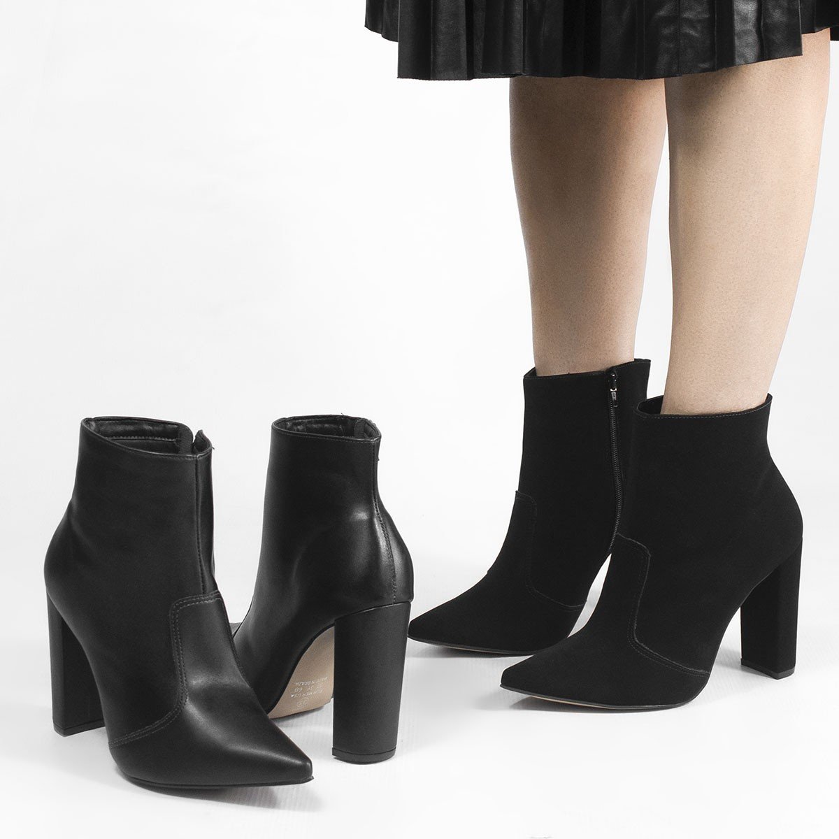 Bota Salto Bloco Alto Natasha  Preto Preto 5