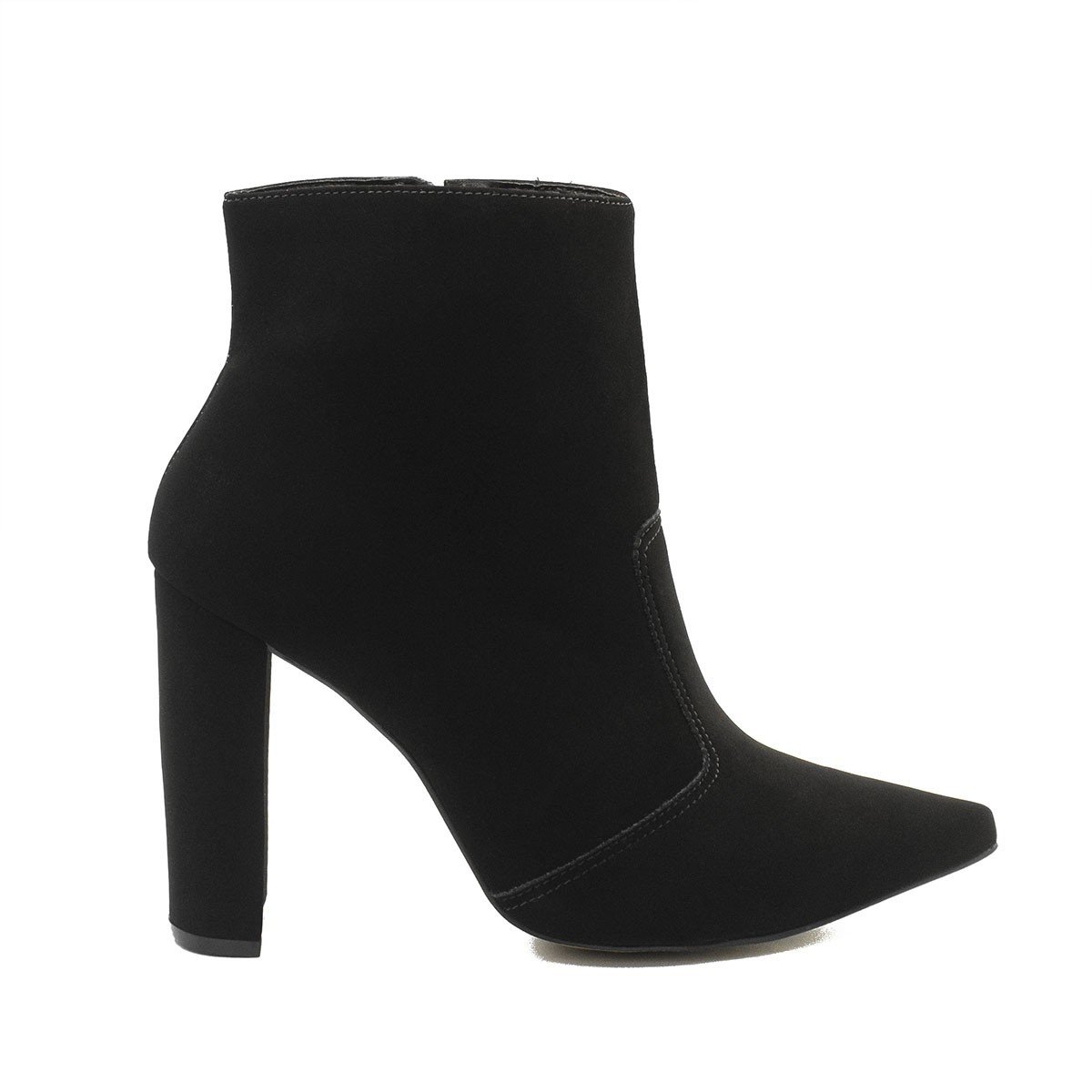Bota Salto Bloco Alto Natasha Nobuck Preto Preto 2